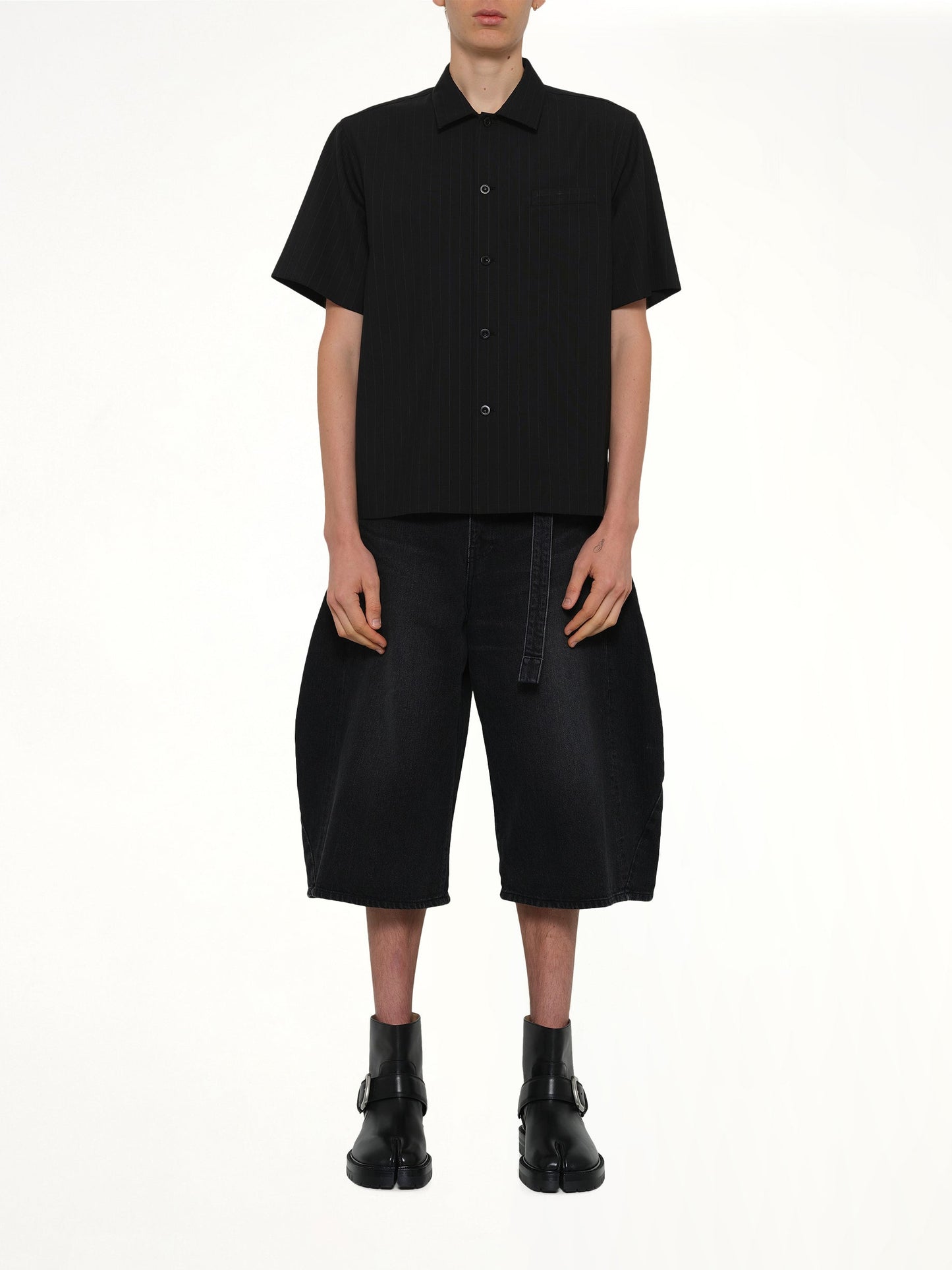 Chalk Stripe Shirt in Black