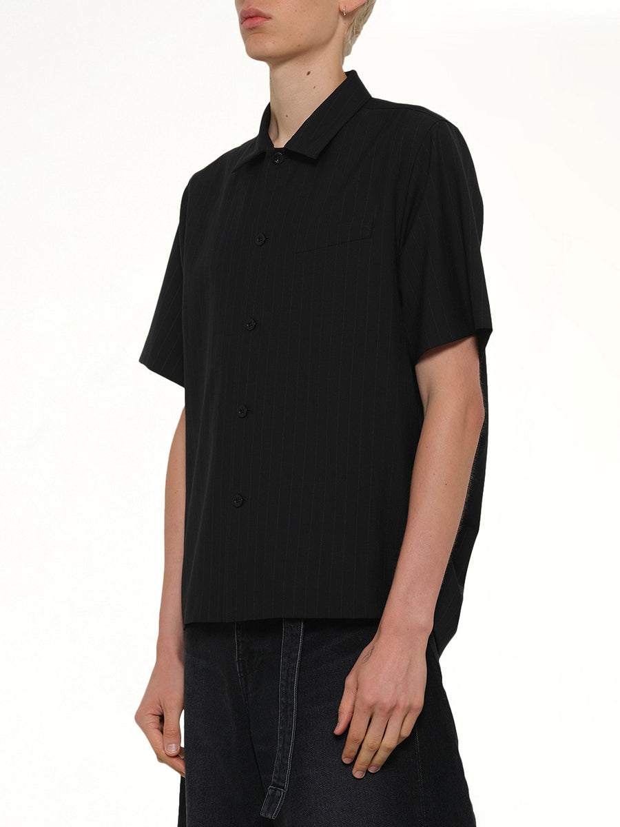 Chalk Stripe Shirt in Black