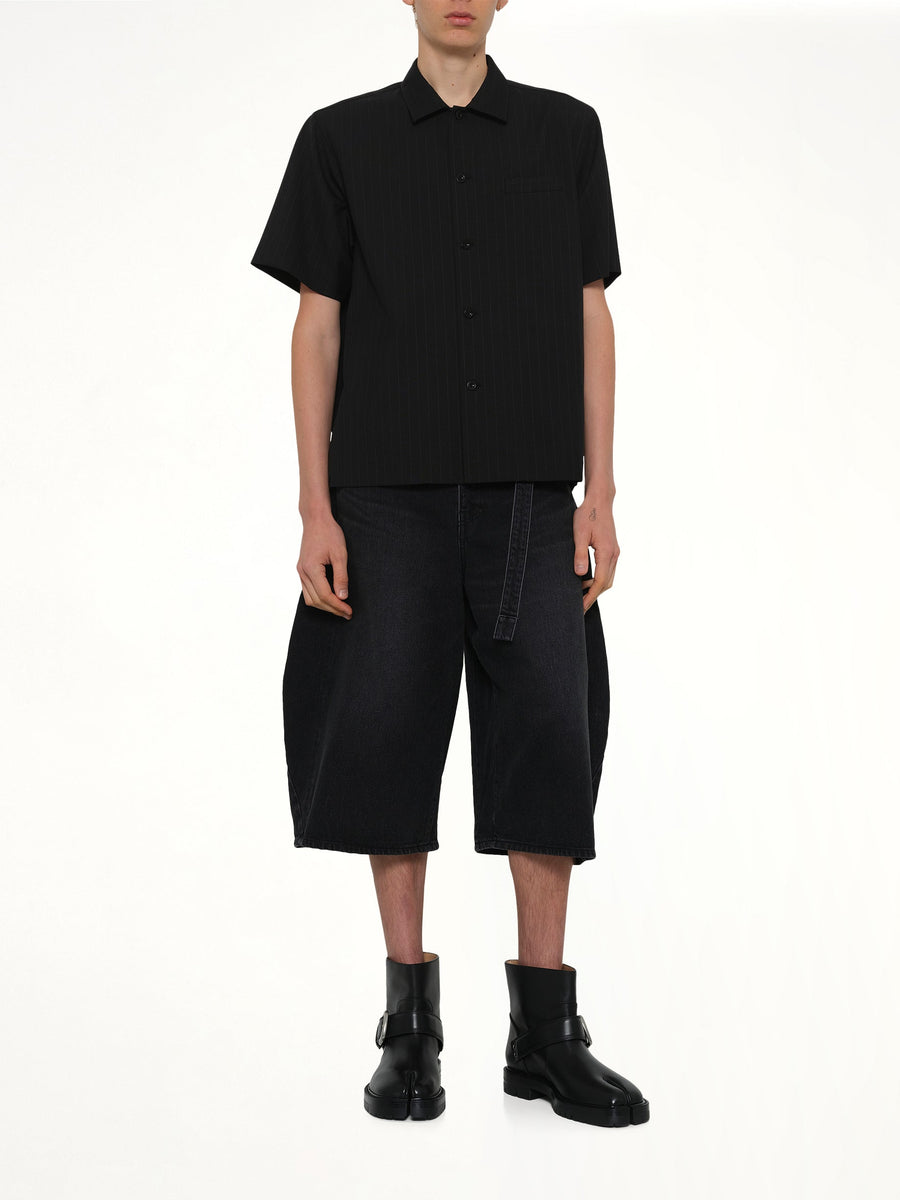 Chalk Stripe Shirt in Black