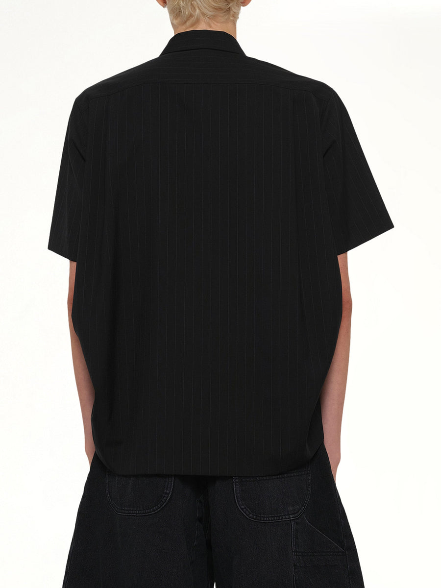Chalk Stripe Shirt in Black