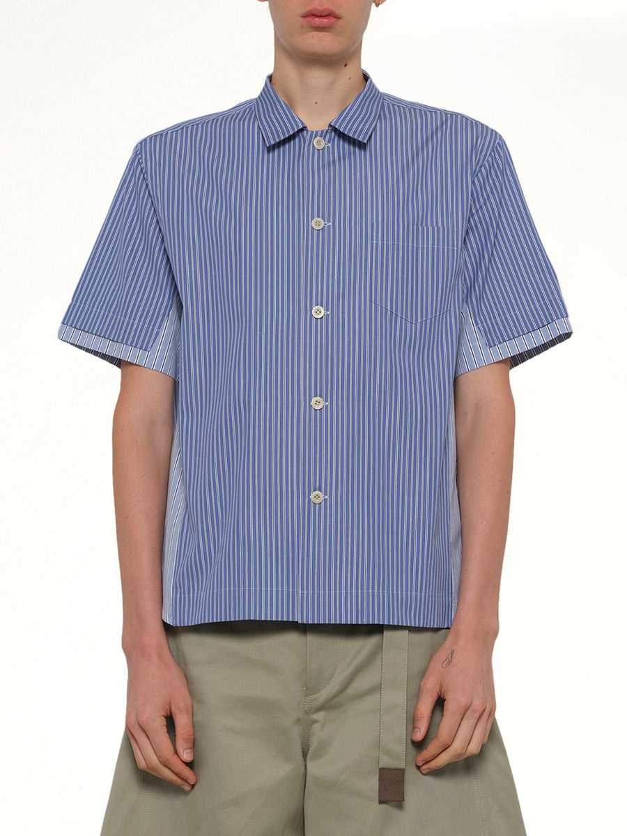 Poplin Shirt in Blue Stripe