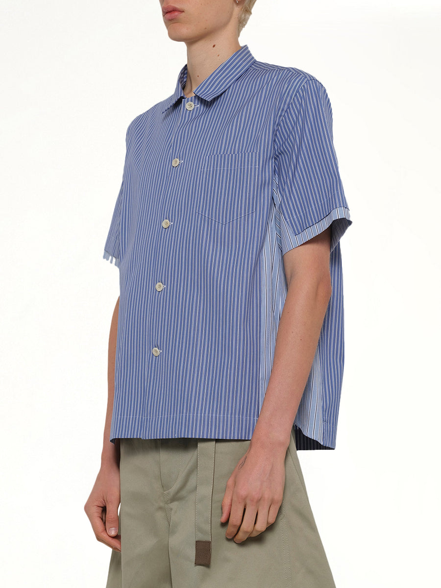 Poplin Shirt in Blue Stripe