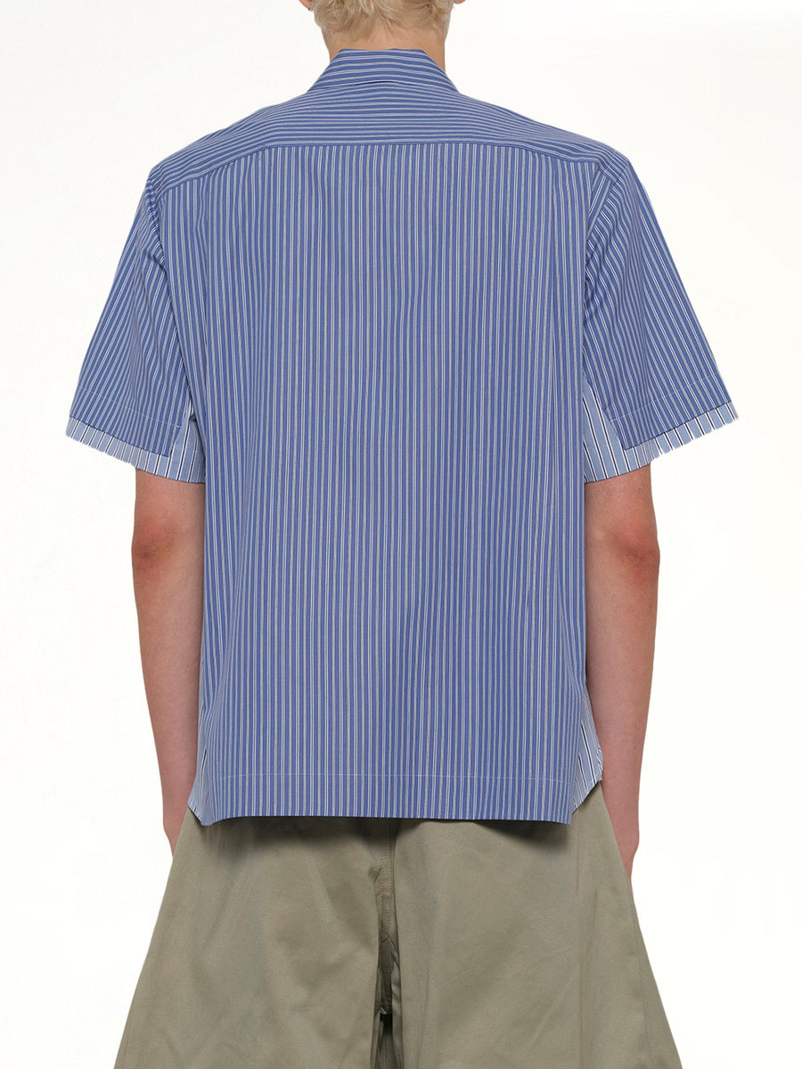 Poplin Shirt in Blue Stripe