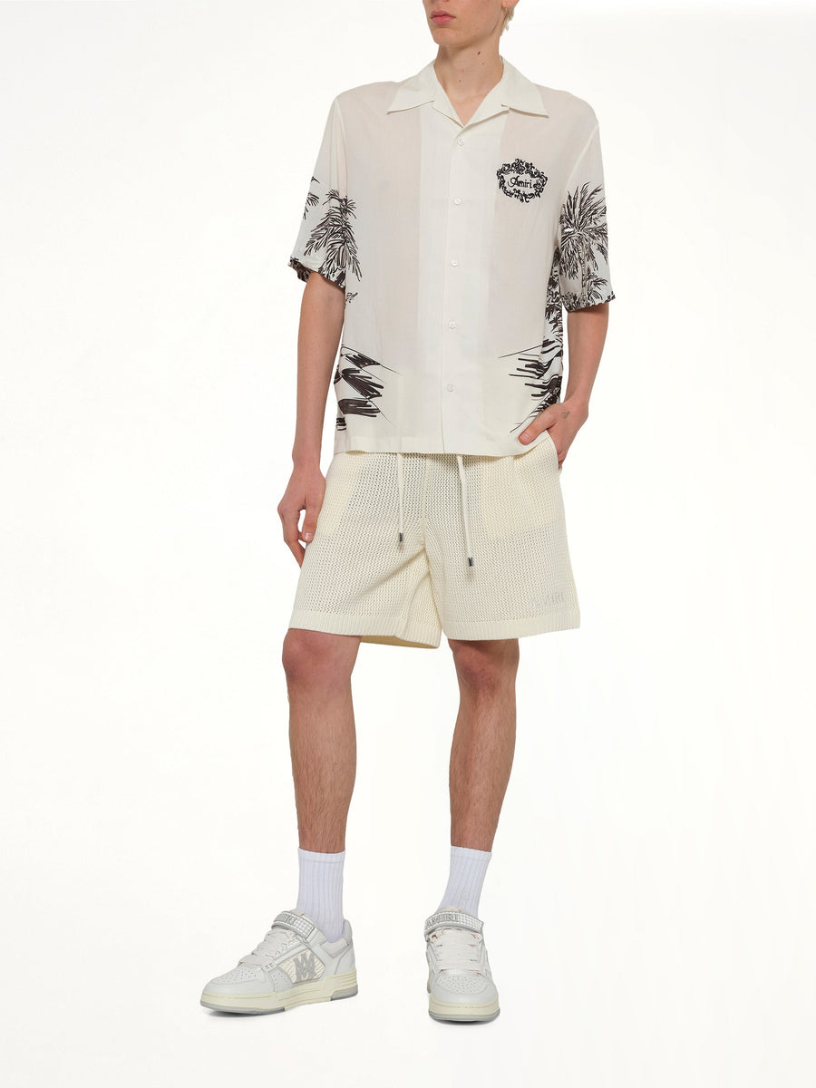 Amiri Crochet Mesh Short in Ivory