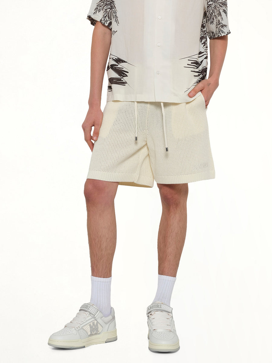Amiri Crochet Mesh Short in Ivory