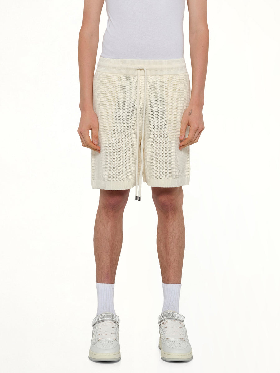 Amiri Crochet Mesh Short in Ivory