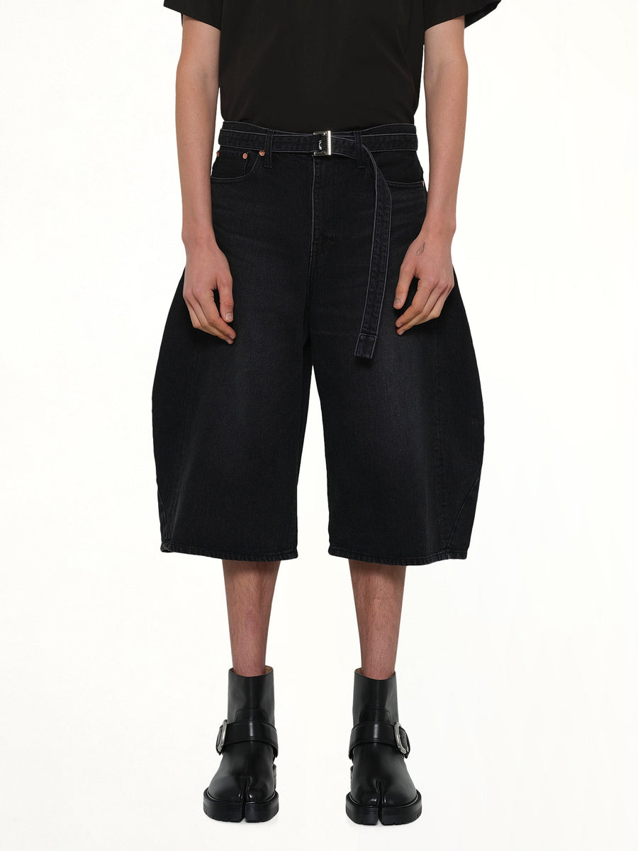 Denim Bermuda in Black