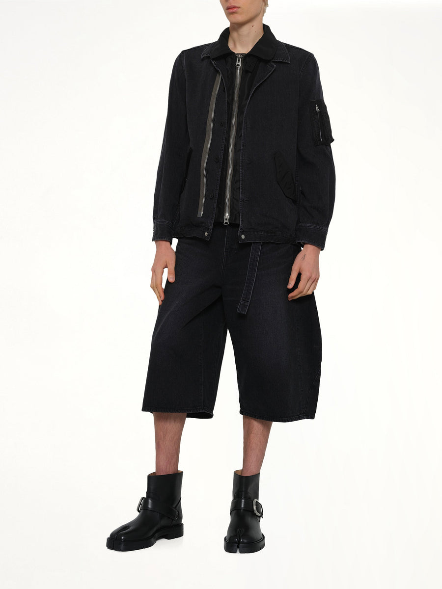 Denim Bermuda in Black