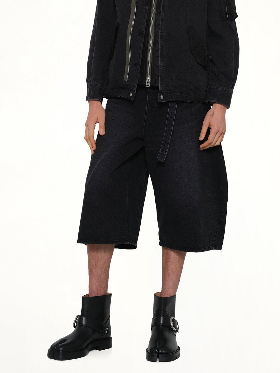 Denim Bermuda in Black