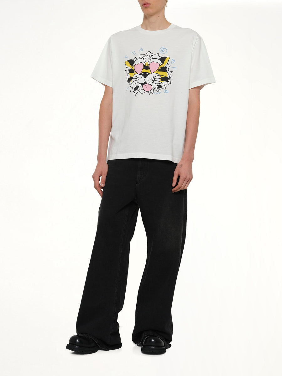 Kenzo Wild Tiger Oversize T-Shirt in Off White