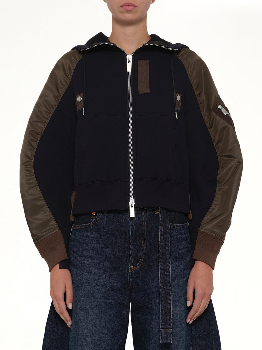 Sponge Sweat Twist Hoodie in Navy/Dark Khaki NAVY / 1
