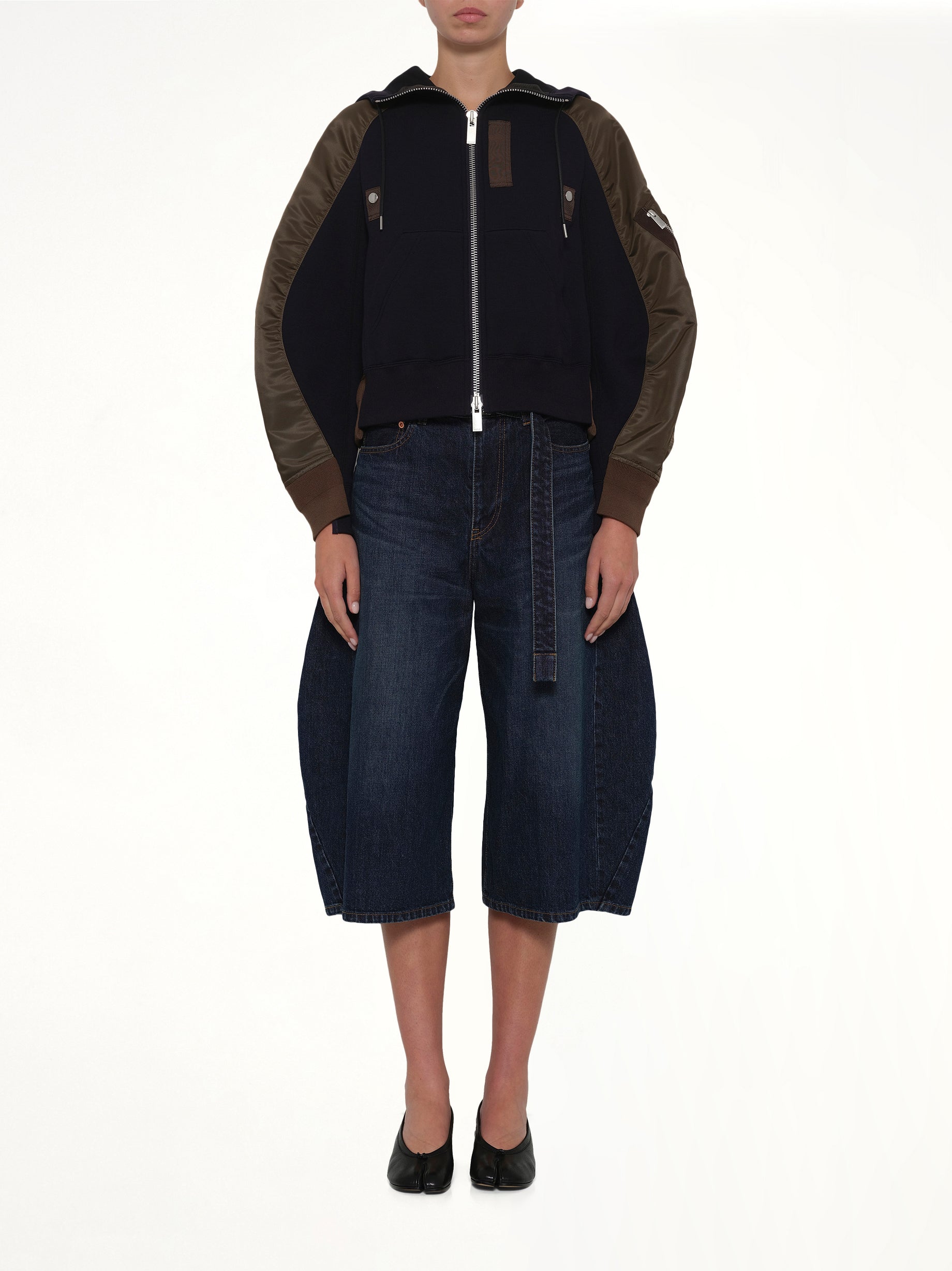Sponge Sweat Twist Hoodie in Navy/Dark Khaki
