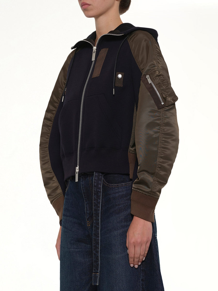 Sponge Sweat Twist Hoodie in Navy/Dark Khaki