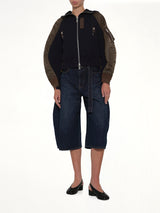 Sponge Sweat Twist Hoodie in Navy/Dark Khaki