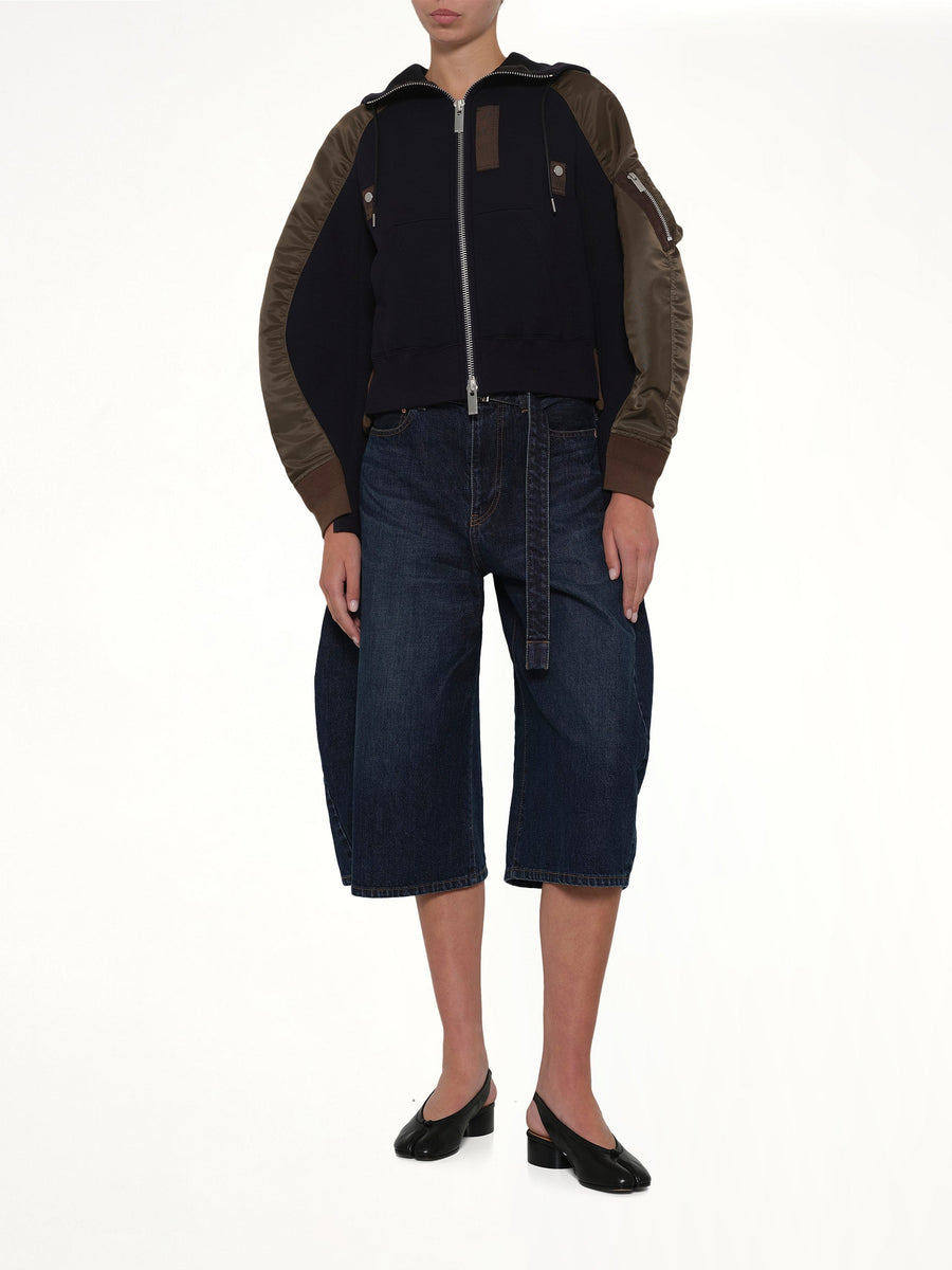 Sponge Sweat Twist Hoodie in Navy/Dark Khaki