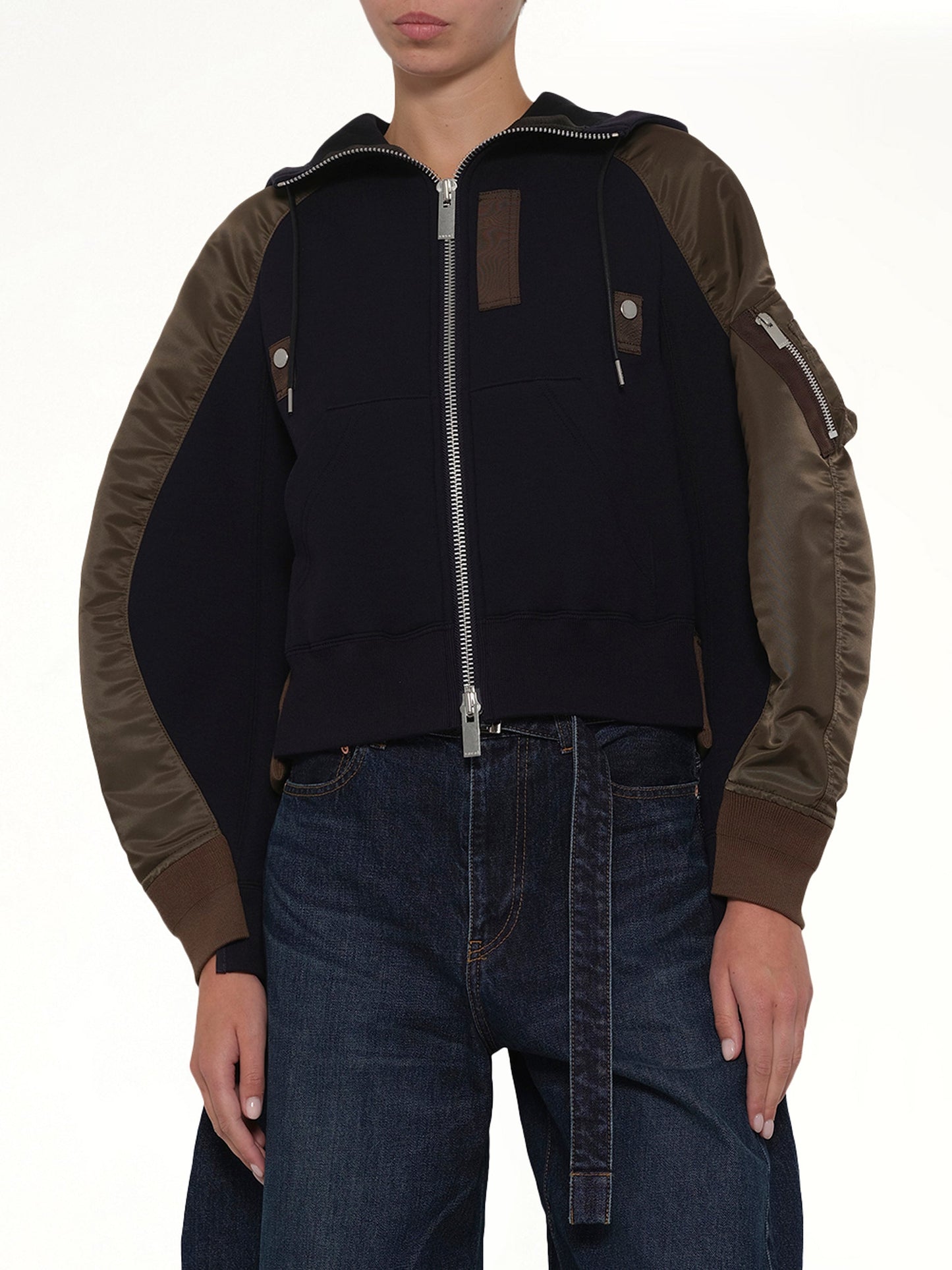 Sponge Sweat Twist Hoodie in Navy/Dark Khaki