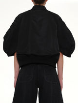 Denim x Nylon Twill Short Sleeve Jacket in Black