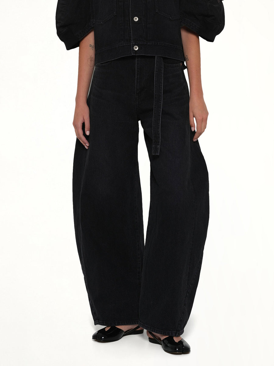 Barrel Denim Pants in Black