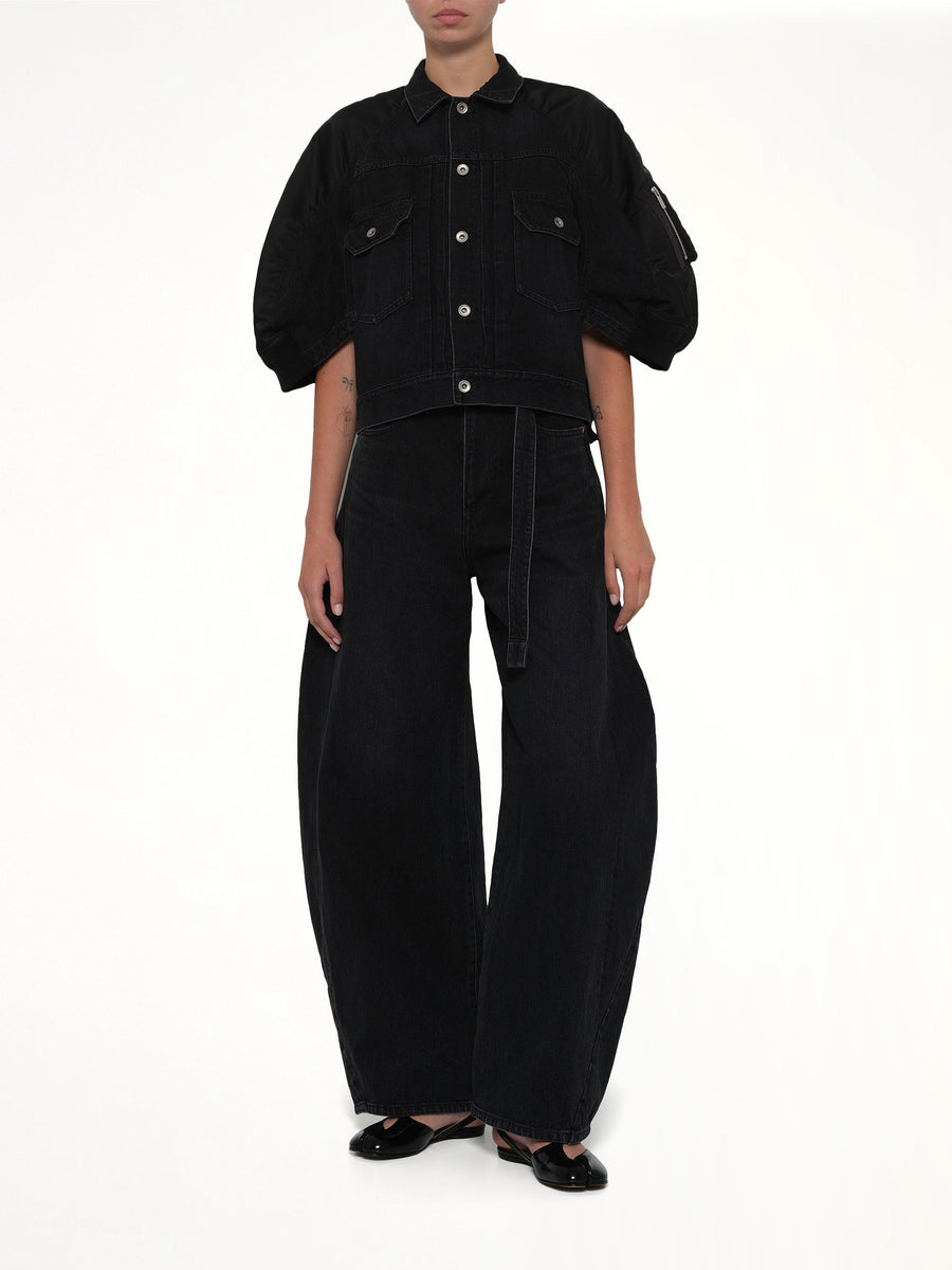 Barrel Denim Pants in Black
