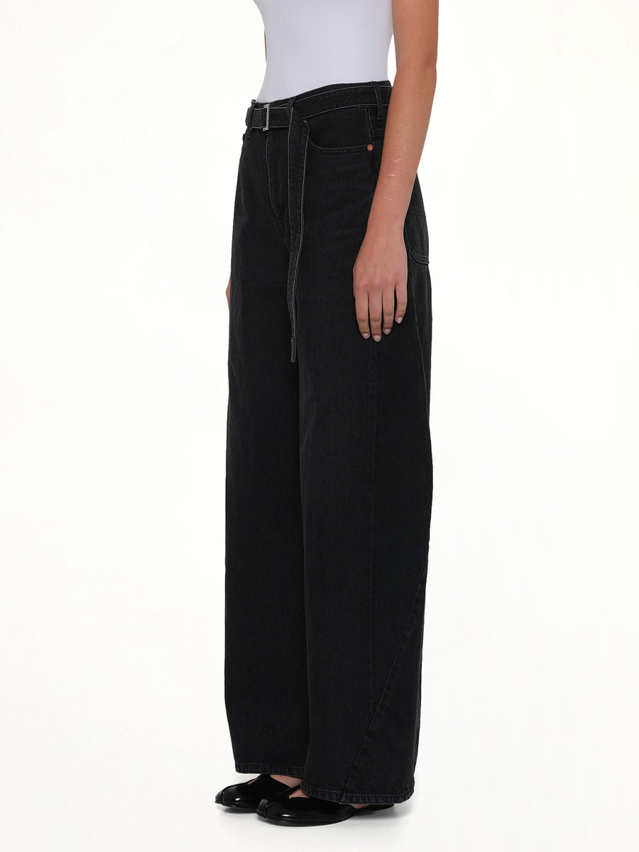 Barrel Denim Pants in Black