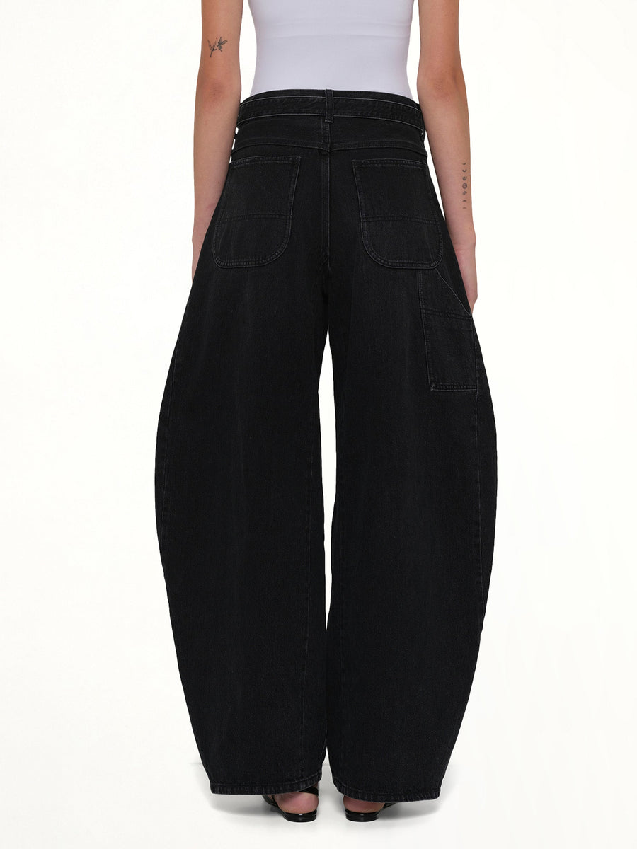 Barrel Denim Pants in Black