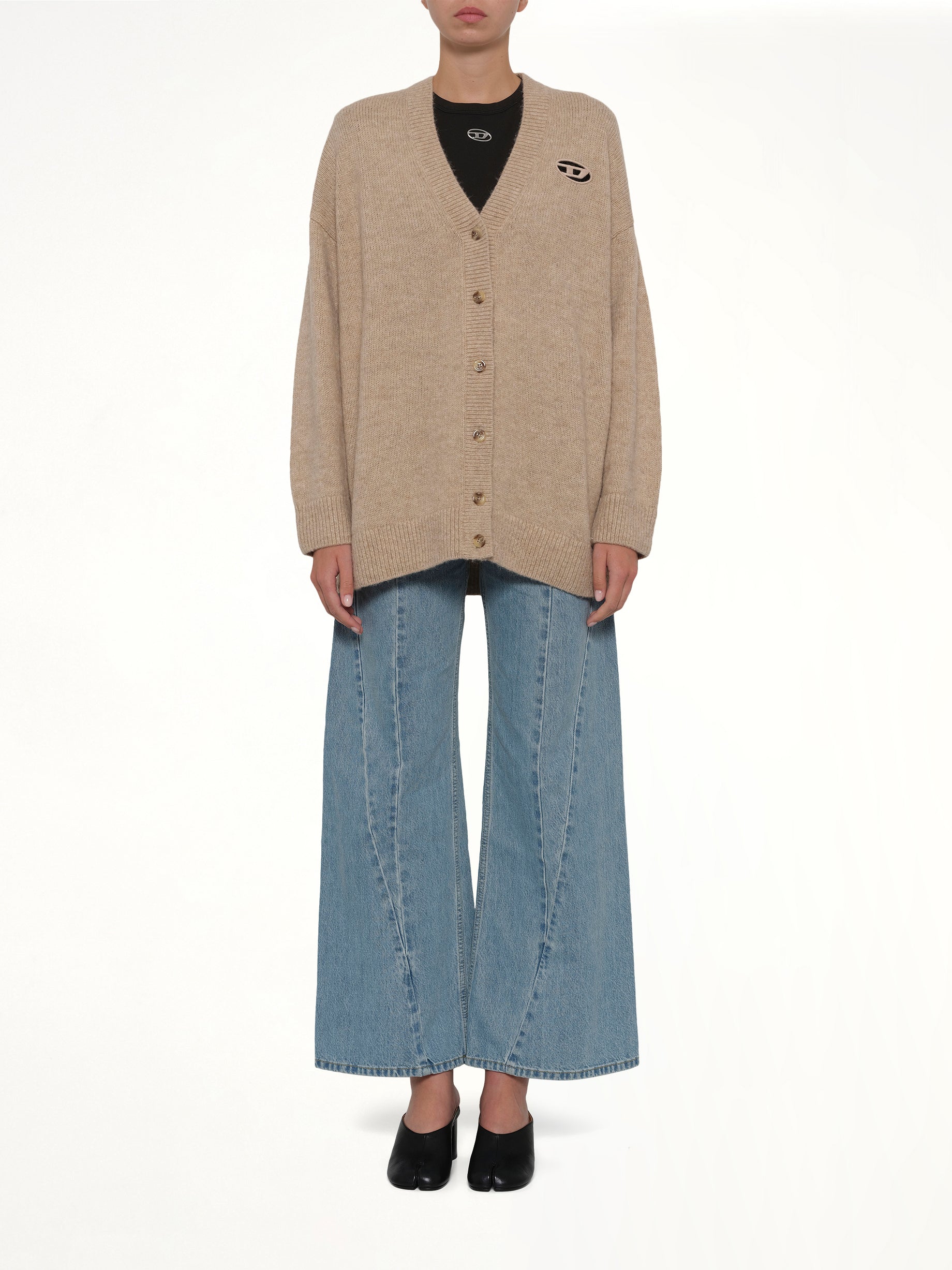 DIESEL M-AREELA Cardigan in Brown Model View from MARAIS