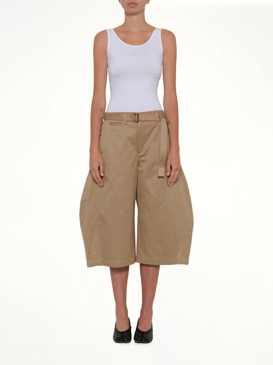 Cotton Chino Barrel Bermuda Shorts in Beige