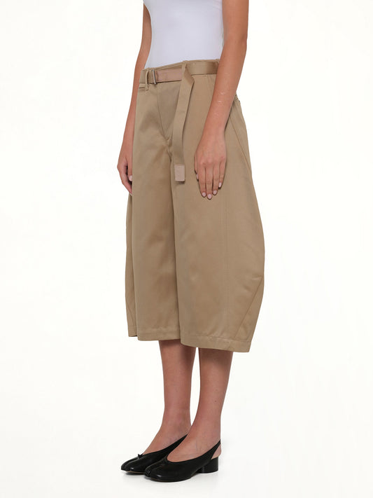 Cotton Chino Barrel Bermuda Shorts in Beige