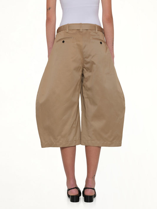 Cotton Chino Barrel Bermuda Shorts in Beige