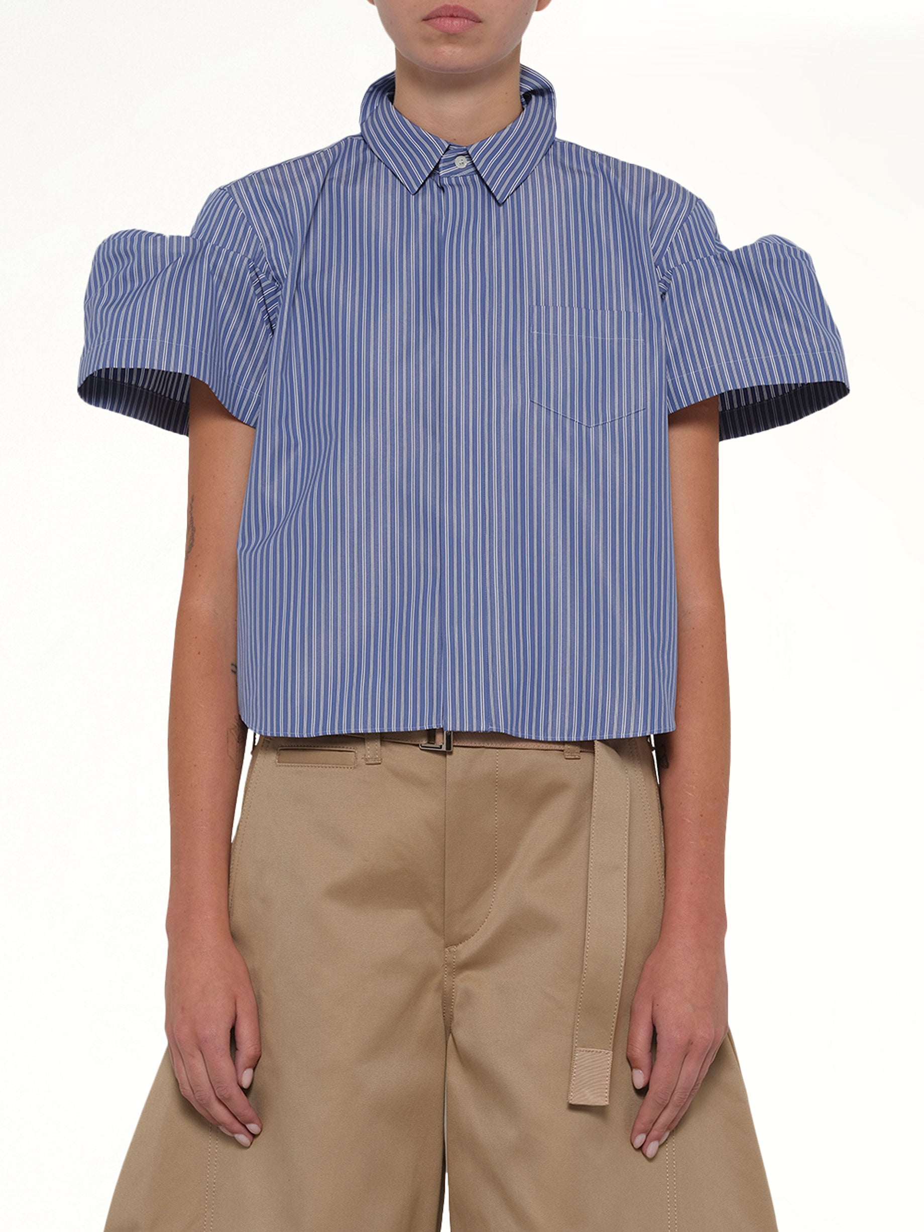 Poplin Stripe Shirt in Blue