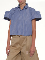 Poplin Stripe Shirt in Blue