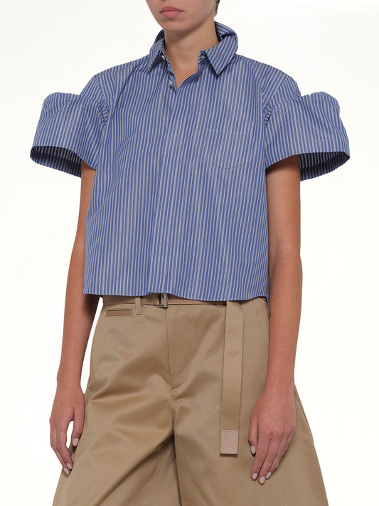 Poplin Stripe Shirt in Blue