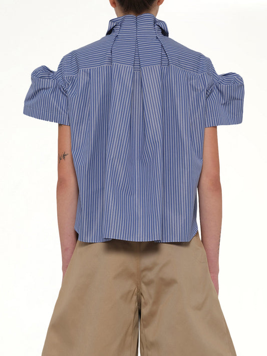 Poplin Stripe Shirt in Blue