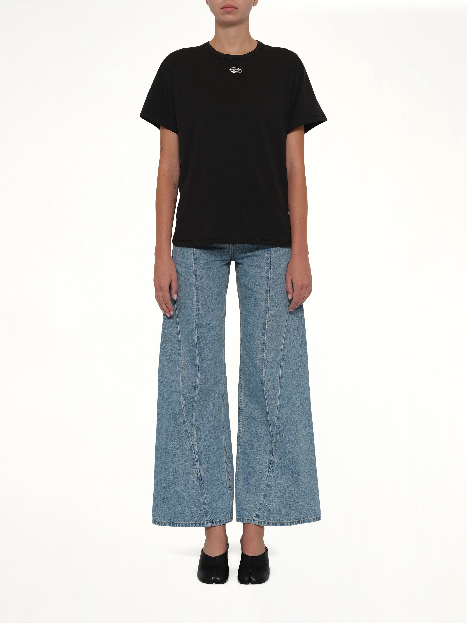 DIESEL T-NORMY-OD-S1 T-Shirt in Black Model View from MARAIS