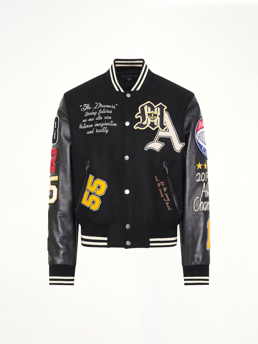Varsity Patch Jacket in Black