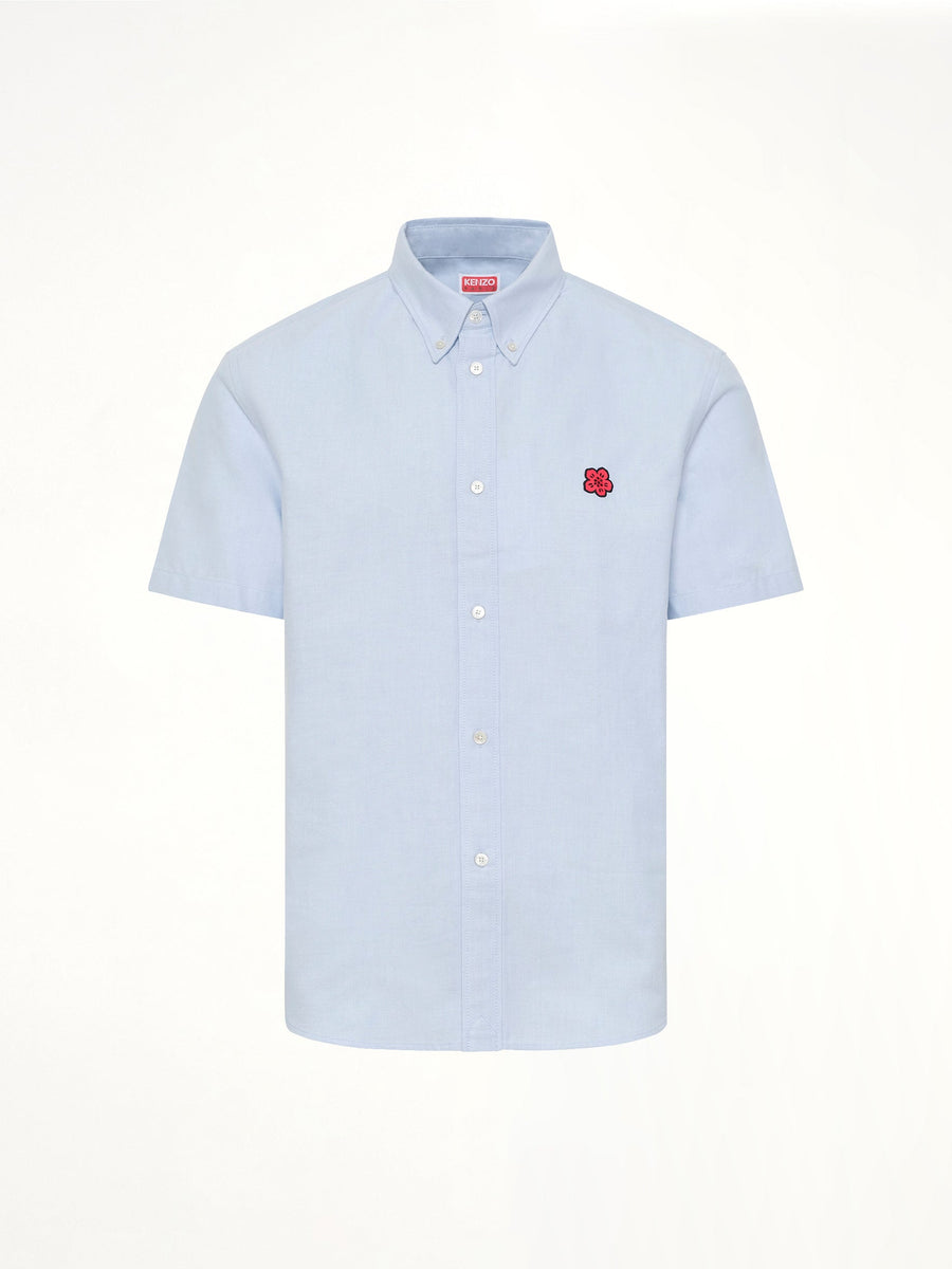 Boke Flower Crest Short Sleeve Shirt in Light Blue