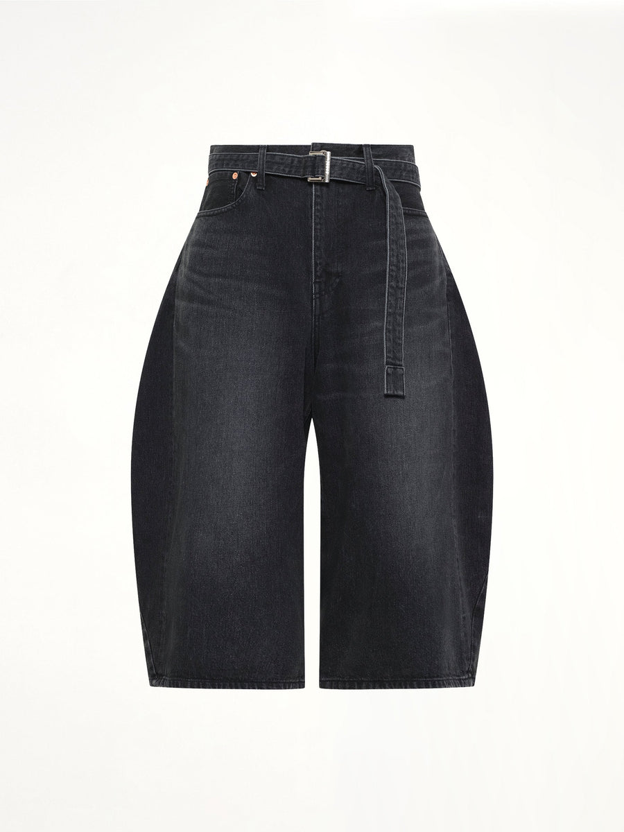 Denim Bermuda in Black