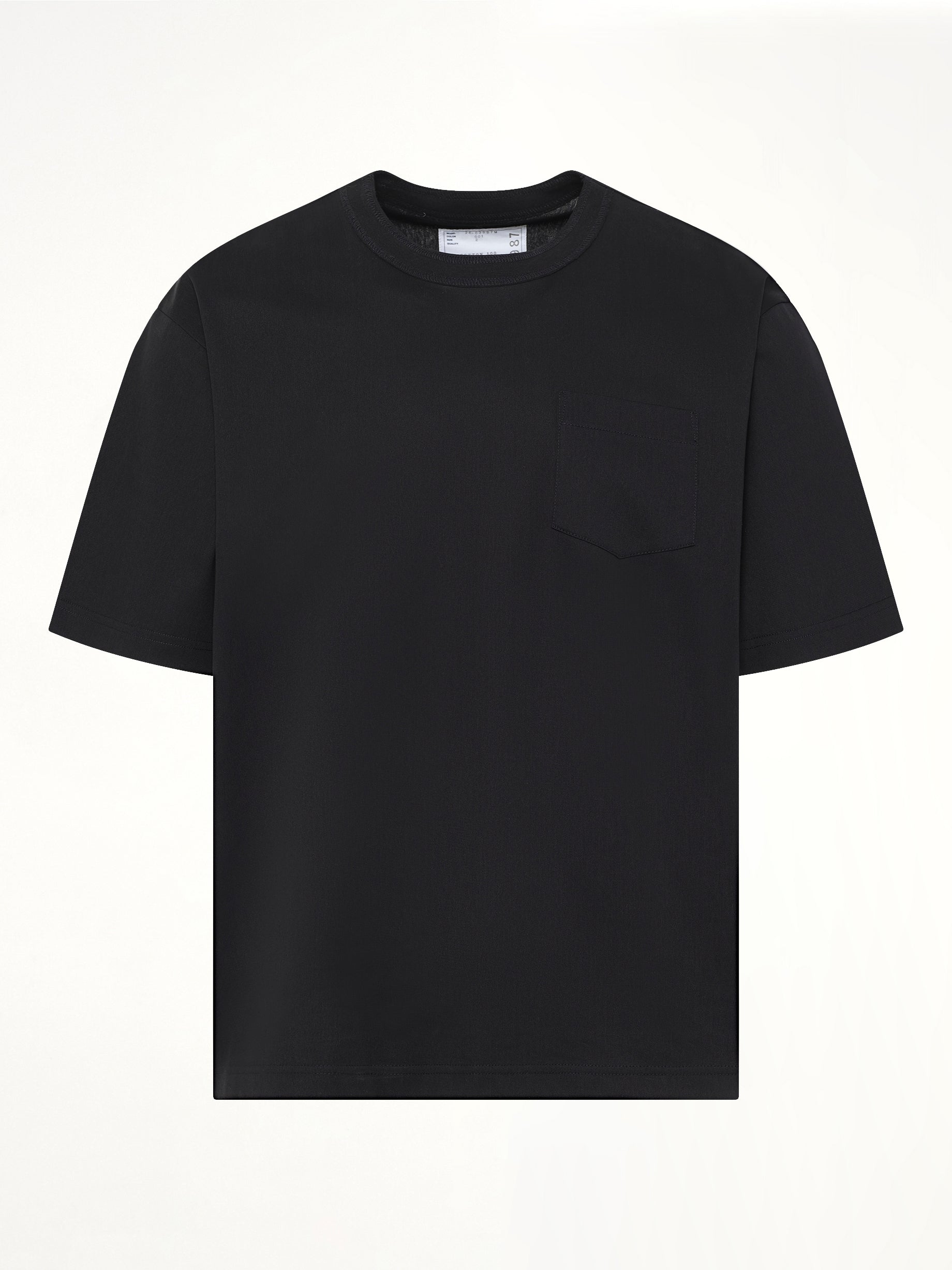 ブラックのコットンジャージTシャツ