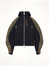 Sponge Sweat Twist Hoodie in Navy/Dark Khaki