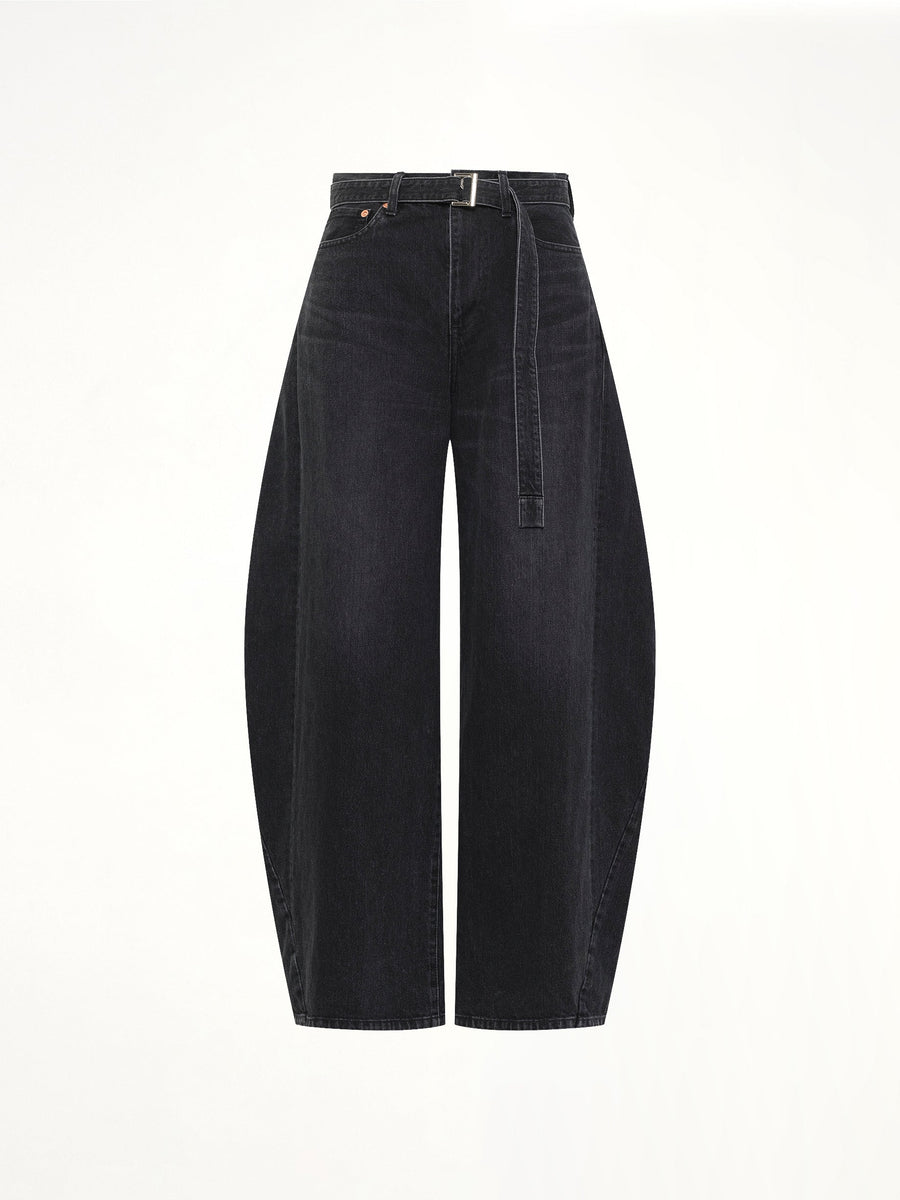 Barrel Denim Pants in Black