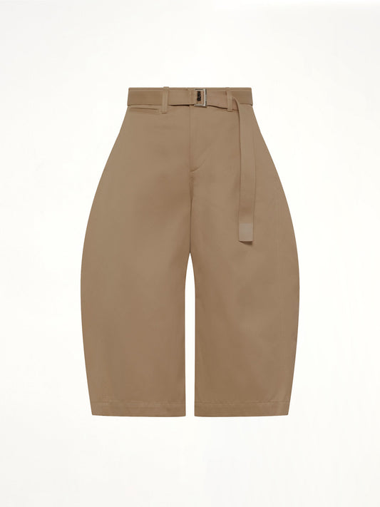 Cotton Chino Barrel Bermuda Shorts in Beige