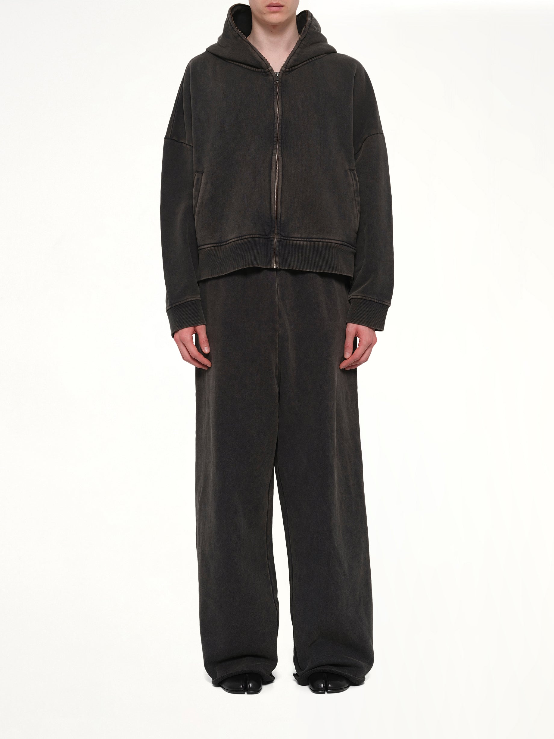 ENTIRE STUDIOS Eternal Zip in Washed Black Model View from MARAIS