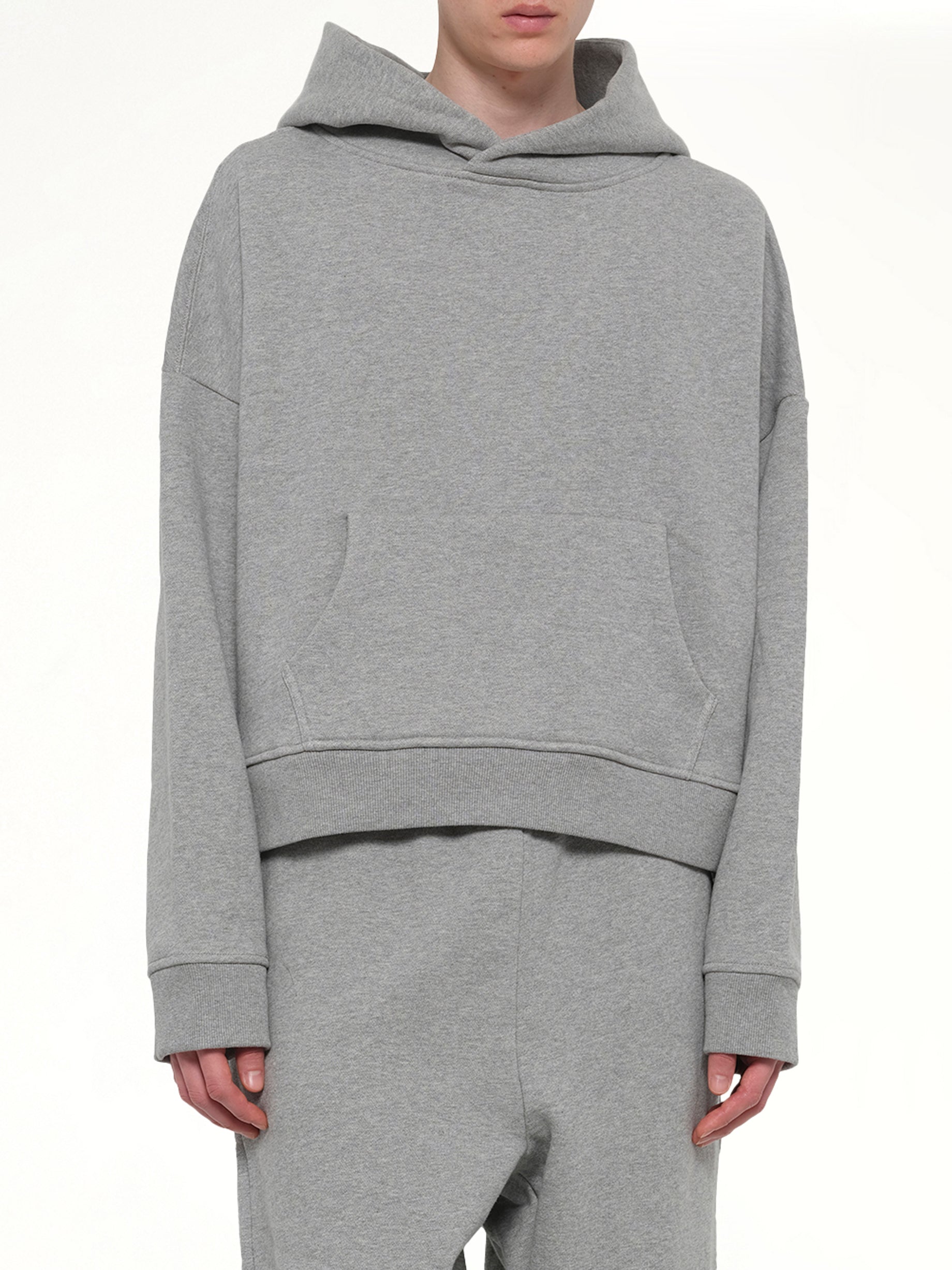 ENTIRE STUDIOS Heavy Hood in Grey Marle Detail Shot from MARAIS