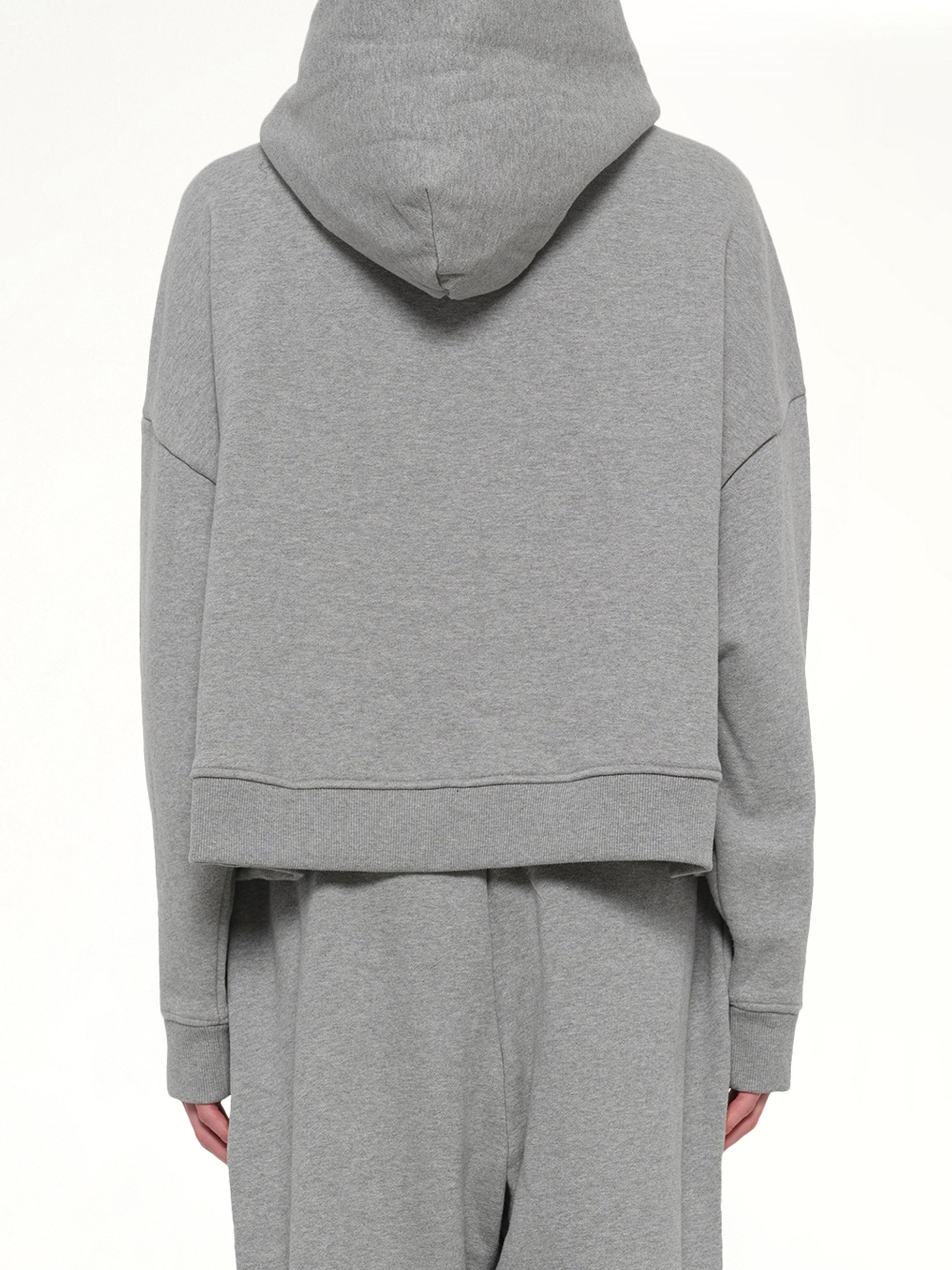 ENTIRE STUDIOS Heavy Hood in Grey Marle Back View from MARAIS