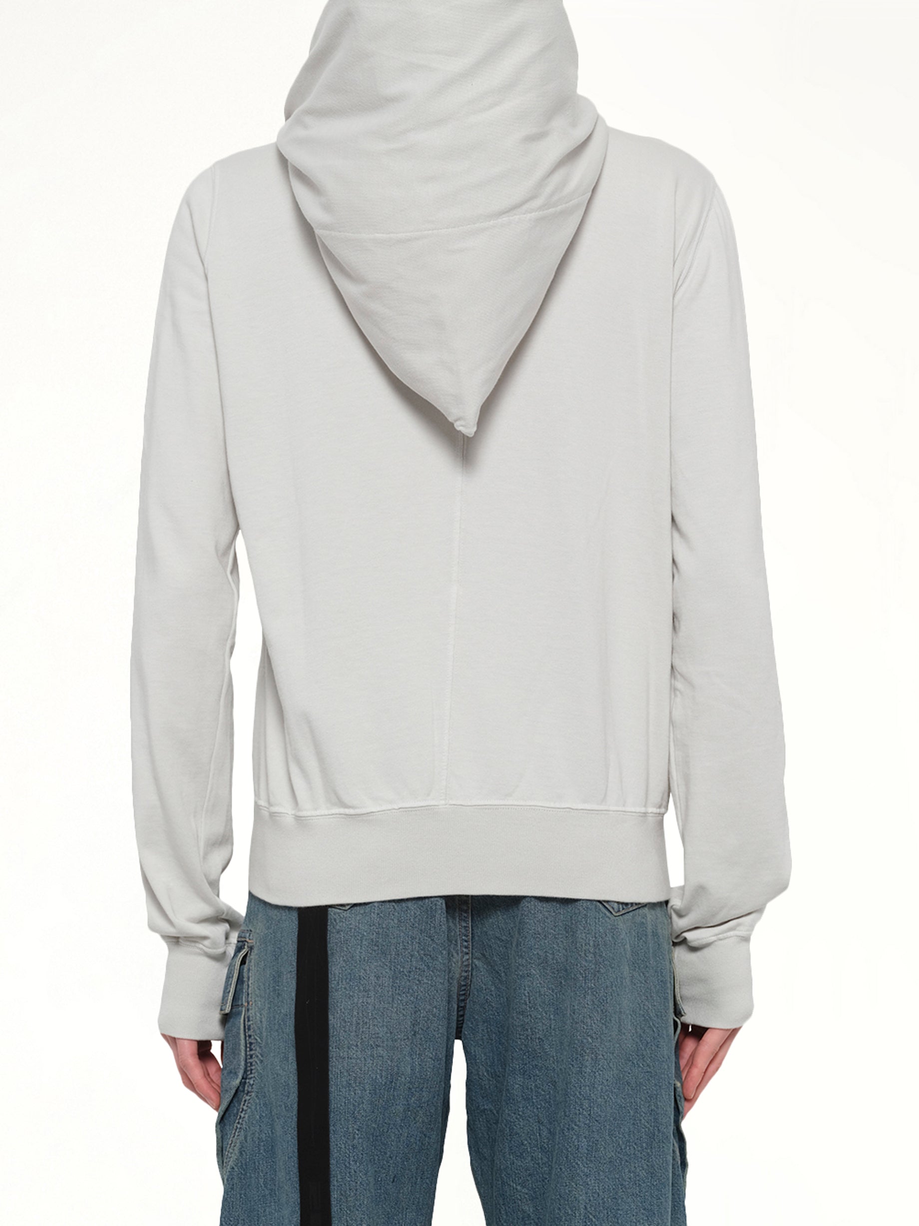 RICK OWENS DRKSHDW Mountain Hoodie in Milk Wash Back View from MARAIS