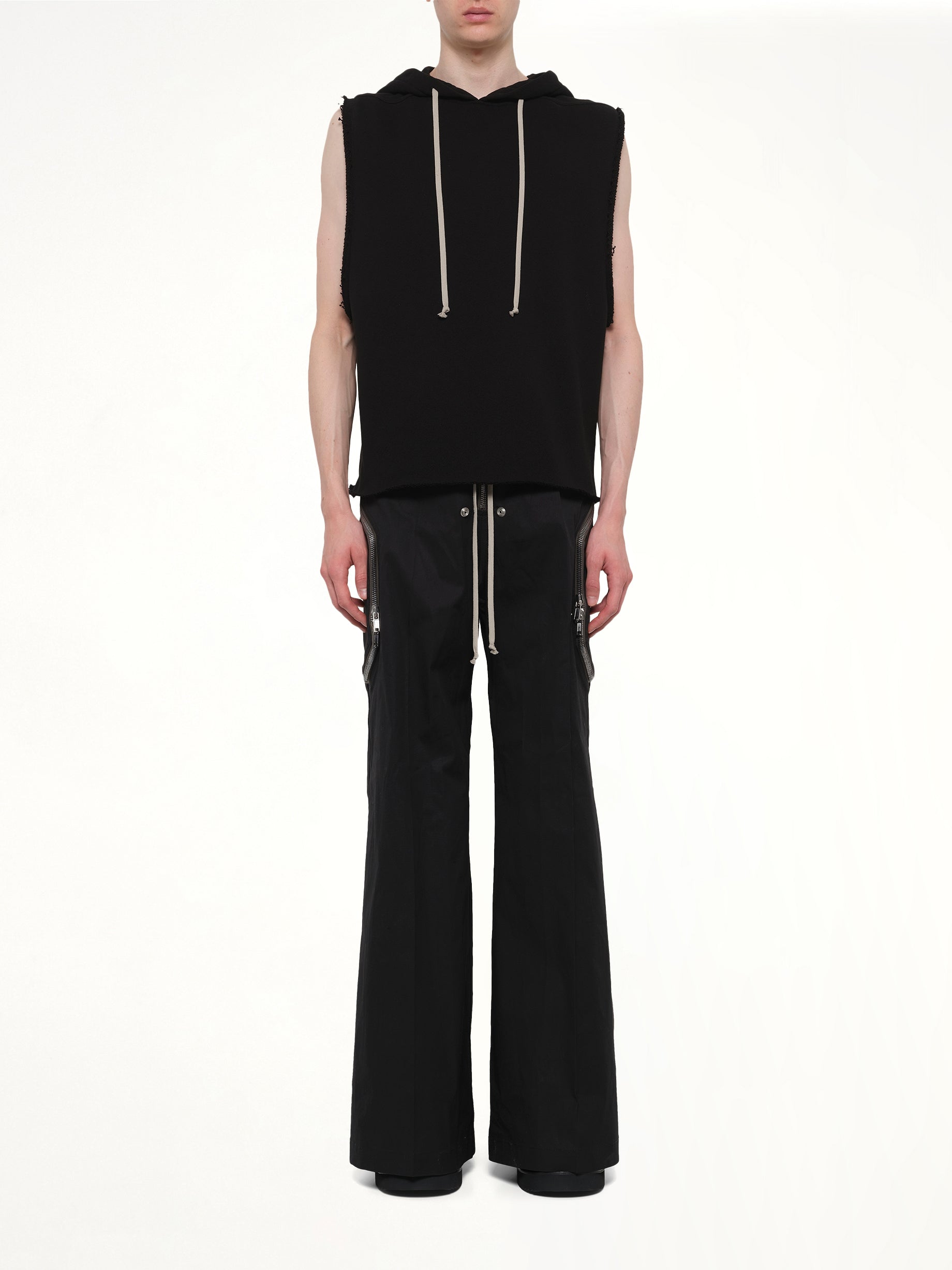 RICK OWENS SL Hoodie in Black Model View from MARAIS