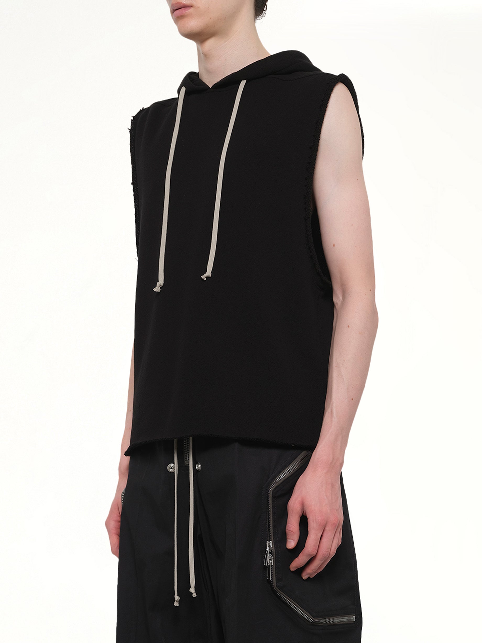 RICK OWENS SL Hoodie in Black Side View from MARAIS