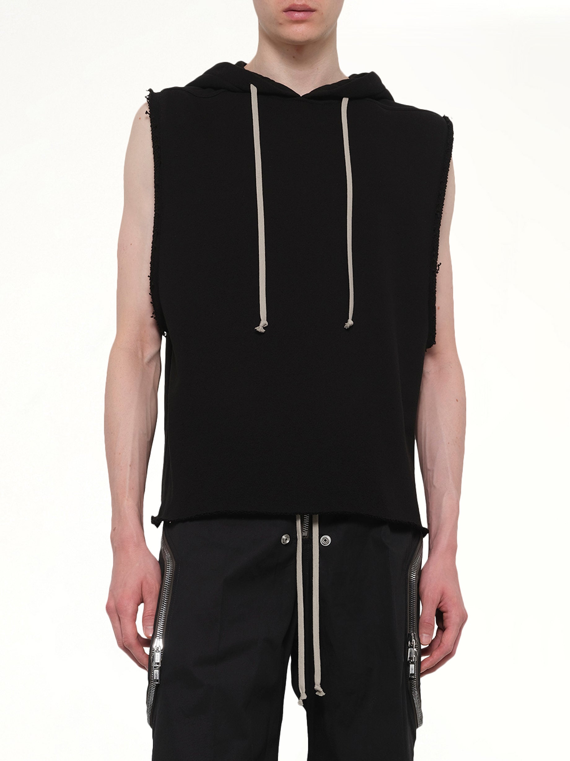 RICK OWENS SL Hoodie in Black Detail Shot from MARAIS