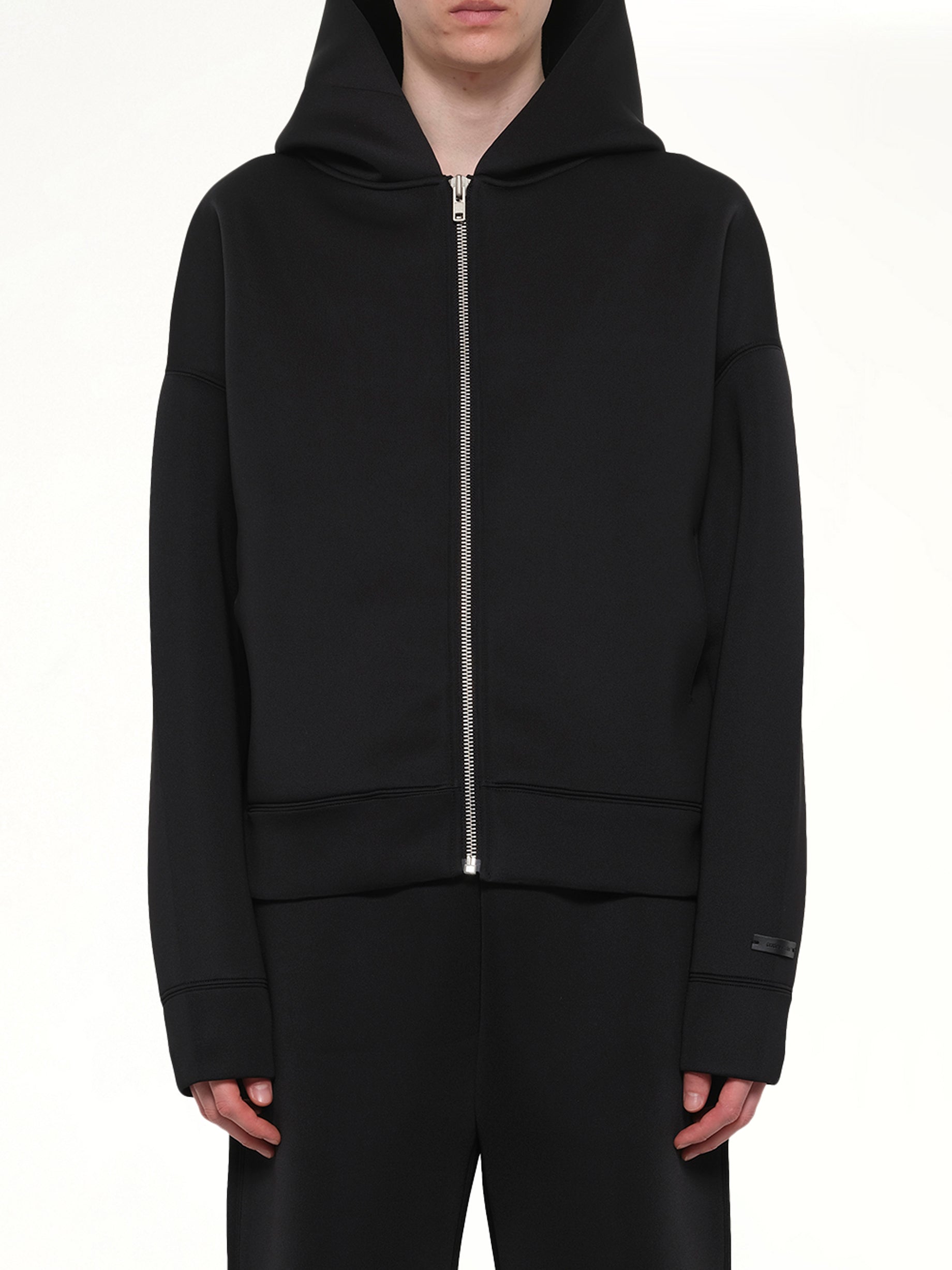 Scuba Zip Hood in Black