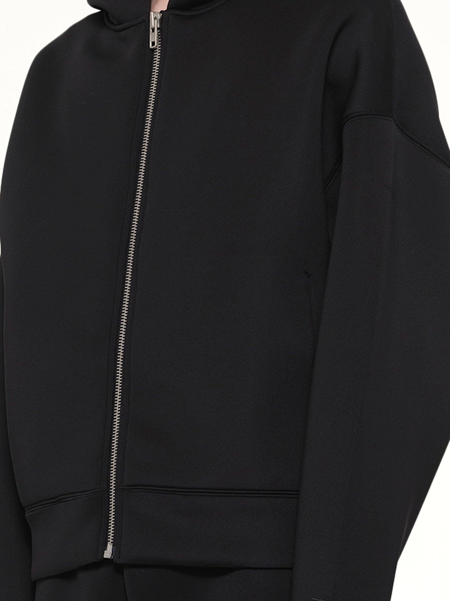 ENTIRE STUDIOS Scuba Zip Hood in Black from MARAIS